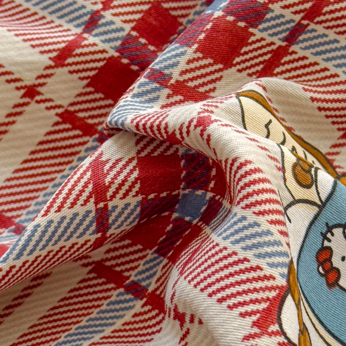 91家纺网 家纺一手货源 找家纺 U品汇 2025新款A类全棉夹棉防水床笠床罩单件隔尿透气床垫加厚防尘可水洗保护套 猫咪酱-红