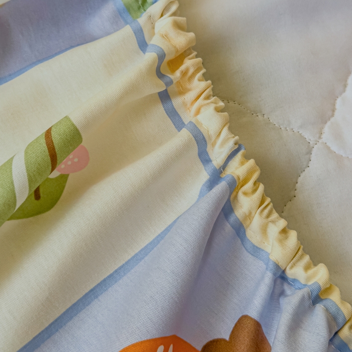 91家纺网 家纺一手货源 找家纺 U品汇 2025新款A类全棉夹棉防水床笠床罩单件隔尿透气床垫加厚防尘可水洗保护套 蜡笔画