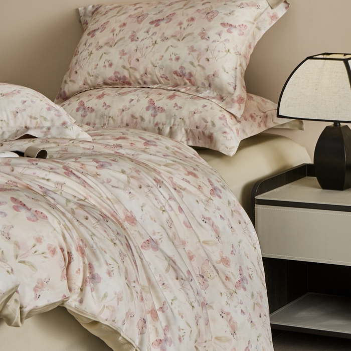 91家纺网 家纺一手货源 找家纺 顾家家居 2025新款莱塞尔兰精天丝印花四件套 玛卡