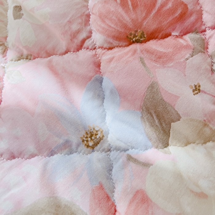 91家纺网 家纺一手货源 找家纺 U品汇 2025新品A类全棉夹棉床盖纯棉100%棉绗缝三件套炕垫褥子13372 G晚色芳莲粉