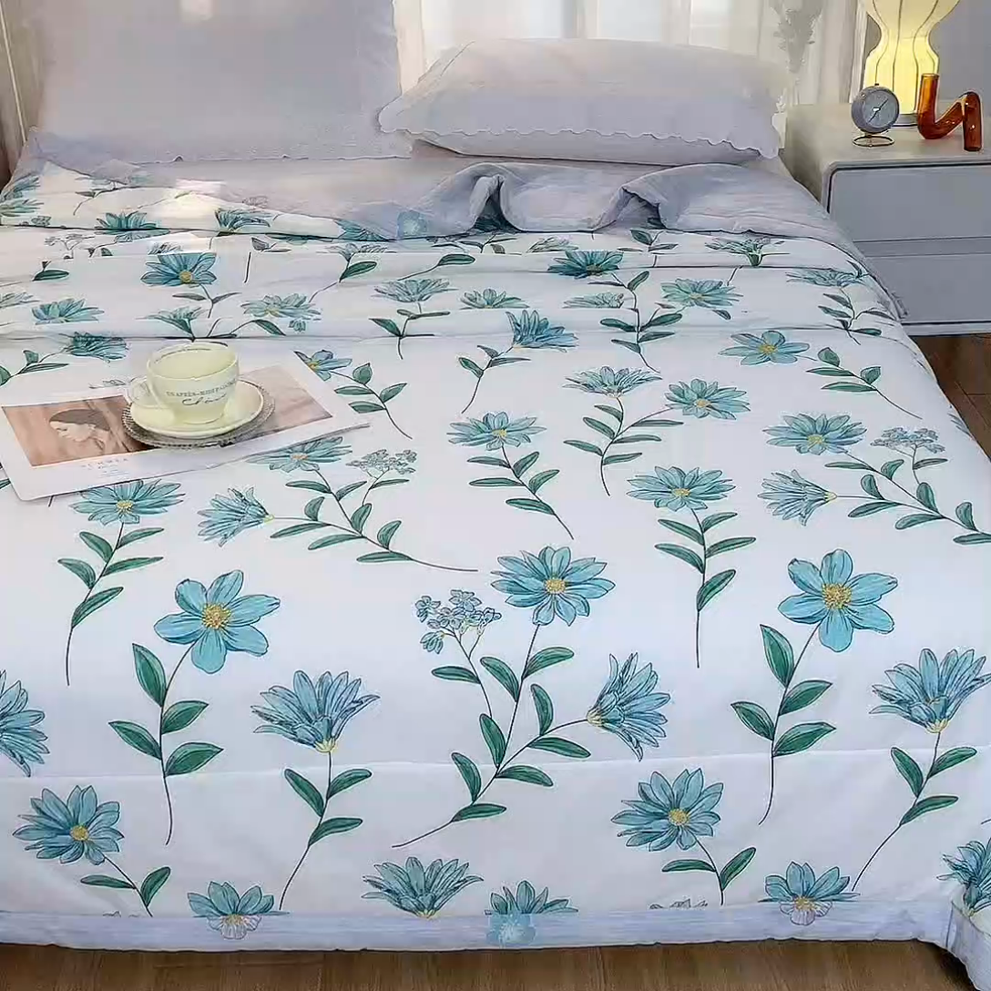 91家纺网 家纺一手货源 找家纺 羽梦家纺 2025新款新疆棉花全棉夏凉被被子被芯 梦田兰