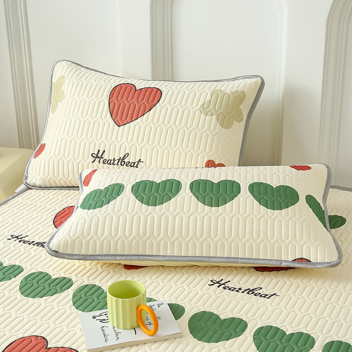 91家纺网 家纺一手货源 找家纺 伊人坊 2025新款A类凉感丝乳胶床笠凉席三件套 彩色心情