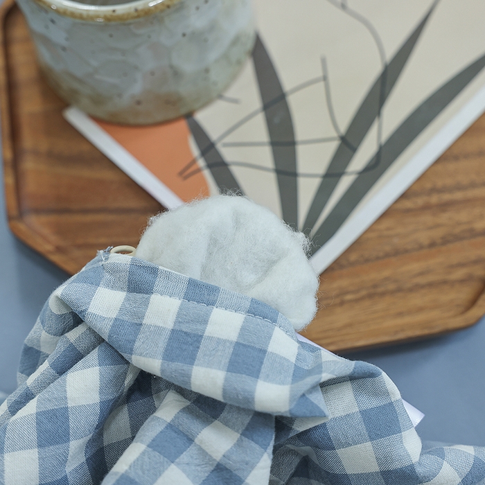 91家纺网 家纺一手货源 找家纺 柠萌家居 2025新款全棉色织水洗棉棉花夏被四件套里外全棉 夏凉被被子被芯 浅蓝小格