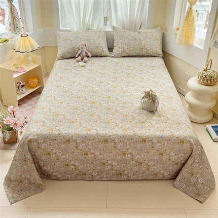 91家纺网 家纺一手货源 找家纺 （总）名兮-2025新款全棉双层纱床单