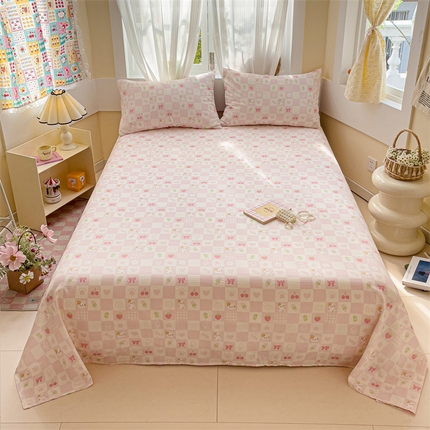 91家纺网 家纺一手货源 找家纺 （总）名兮-2025新款全棉双层纱床单