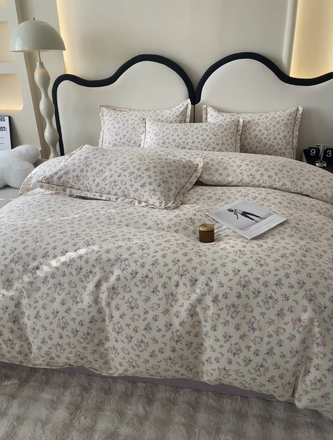 91家纺网 家纺一手货源 找家纺 首爱家纺 2025新款全棉四件套小清新人字纹四件套纯棉四件套 万朵花