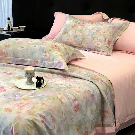 立奥被业 2025新款雪纺纱夏被超柔数码印花夏被雪纺夏凉被 安娜-水粉