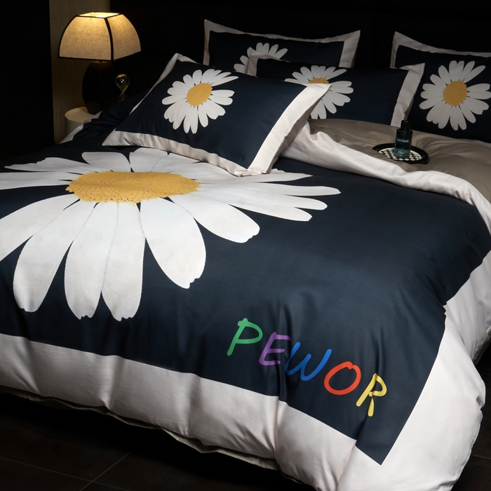 91家纺网 家纺一手货源 找家纺 花沐 2025新款轻奢潮牌亲肤棉纯棉四件套 帕酪