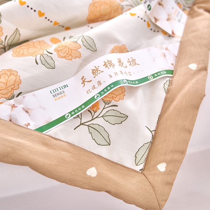 91家纺网 家纺一手货源 找家纺 羽梦家纺 2025新款新疆棉花全棉夏凉被被子被芯 迎春花