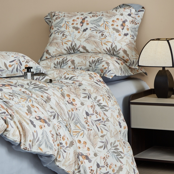 91家纺网 家纺一手货源 找家纺 顾家家居 2026新款莱塞尔兰精天丝印花四件套 露华浓