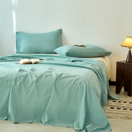 91家纺网 家纺一手货源 找家纺 （总）兰紫橙家纺 2025新款A类纯色色织全棉水洗棉床单