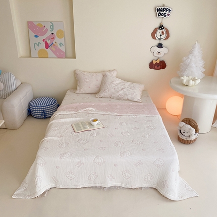 麻依 2025新款多层纱布天丝夏凉被子被芯 奶盖KT