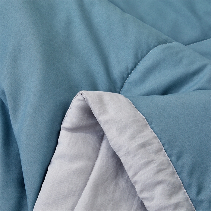 91家纺网 家纺一手货源 找家纺  2025新款A类100%新疆棉花夏凉被纯棉全棉填充毛巾绣绣花纯色双拼原棉空调被夏被 云暖-海岛蓝