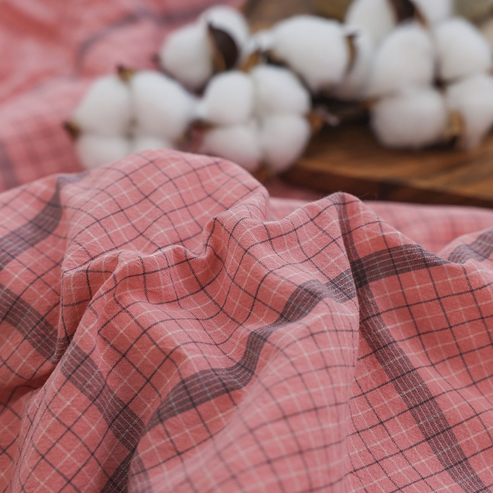 91家纺网 家纺一手货源 找家纺 柠萌家居 2025新款全棉色织水洗棉棉花夏被四件套里外全棉 夏凉被被子被芯 瓦尔粉