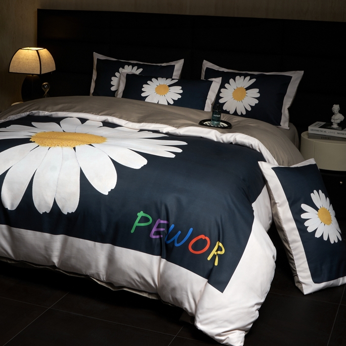 91家纺网 家纺一手货源 找家纺 花沐 2025新款轻奢潮牌亲肤棉纯棉四件套 帕酪