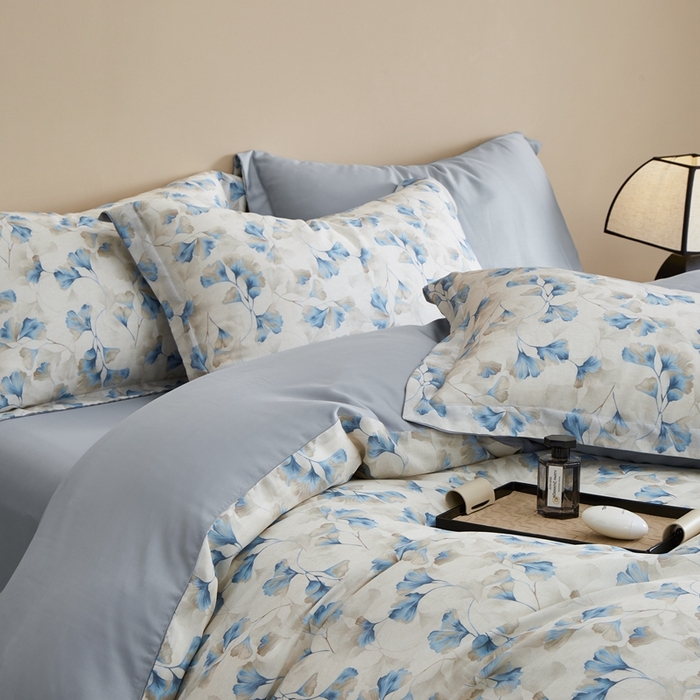 91家纺网 家纺一手货源 找家纺 顾家家居 2025新款莱塞尔兰精天丝印花四件套 玥瑶