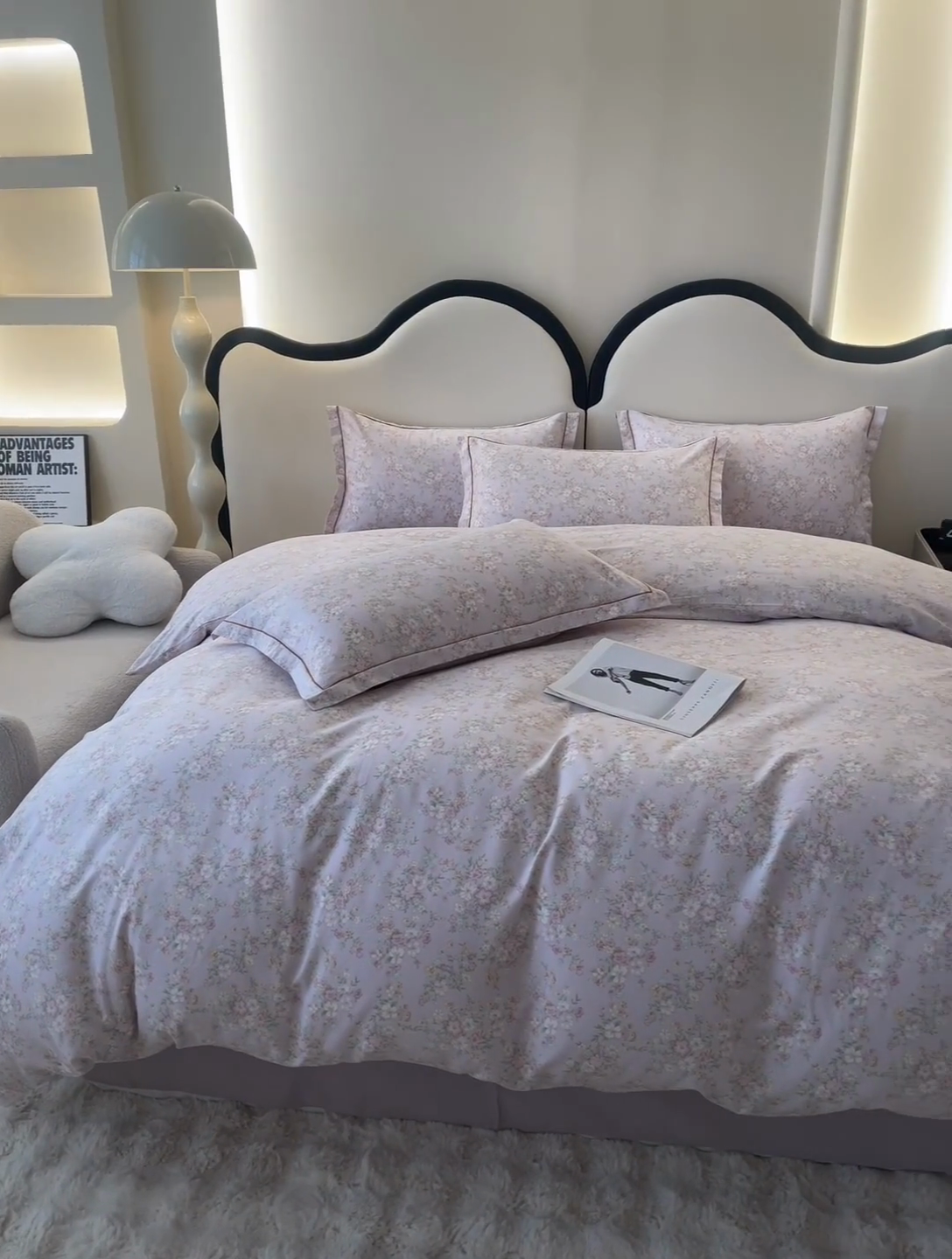 91家纺网 家纺一手货源 找家纺 首爱家纺 2025新款全棉四件套小清新人字纹四件套纯棉四件套 樱花粉