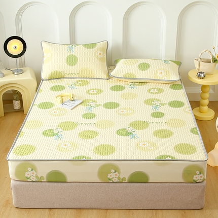 91家纺网 家纺一手货源 找家纺 （总）伊人坊 2025新款A类凉感丝乳胶床笠凉席三件套