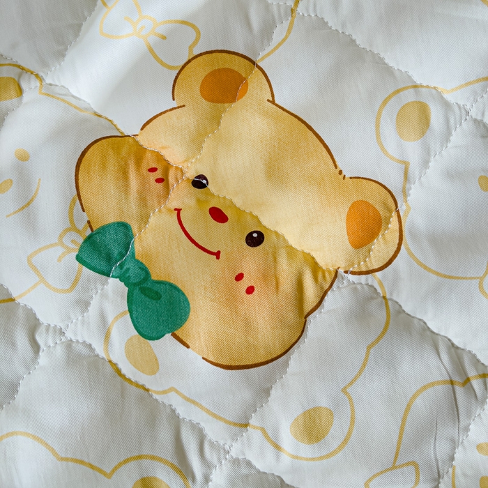 91家纺网 家纺一手货源 找家纺 U品汇 2025新品A类全棉夹棉床盖纯棉100%棉绗缝三件套炕垫褥子13372 G瑞迪熊