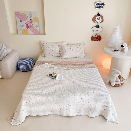 麻依 2025新款多层纱布天丝夏凉被子被芯 奶油彩点