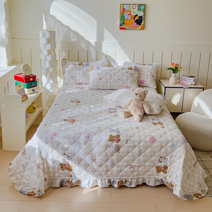 91家纺网 家纺一手货源 找家纺 （总）U品汇 2025新品A类全棉夹棉床盖纯棉100%棉绗缝三件套炕垫褥子13372