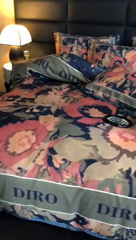 91家纺网 家纺一手货源 找家纺 花沐 2025新款轻奢潮牌亲肤棉纯棉四件套 花迪