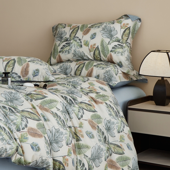 91家纺网 家纺一手货源 找家纺 顾家家居 2026新款莱塞尔兰精天丝印花四件套 曼茂