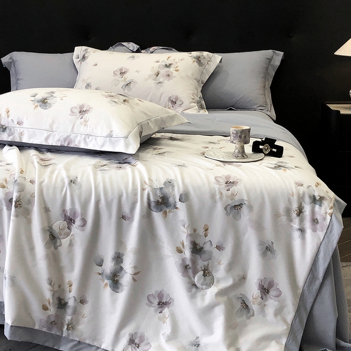 91家纺网 家纺一手货源 找家纺 立奥被业 2025新款雪纺纱夏被超柔数码印花夏被雪纺夏凉被 慕斯-浅灰