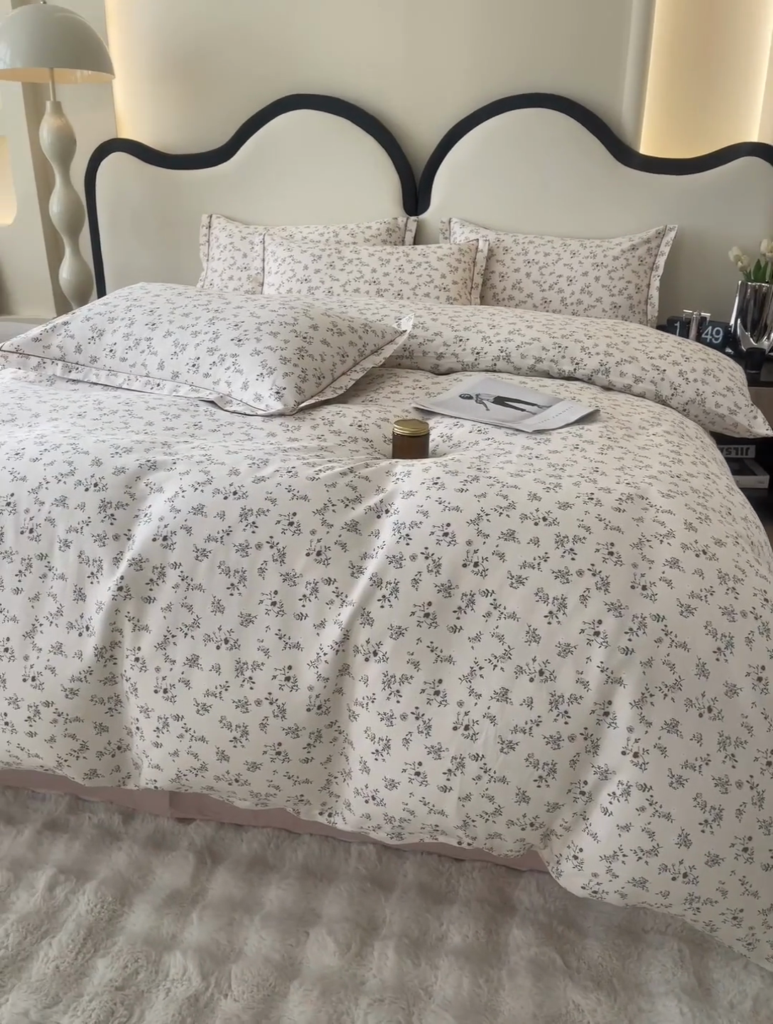 91家纺网 家纺一手货源 找家纺 棉乐町家居 2025新款全棉小清新人字纹四件套 奶油小花