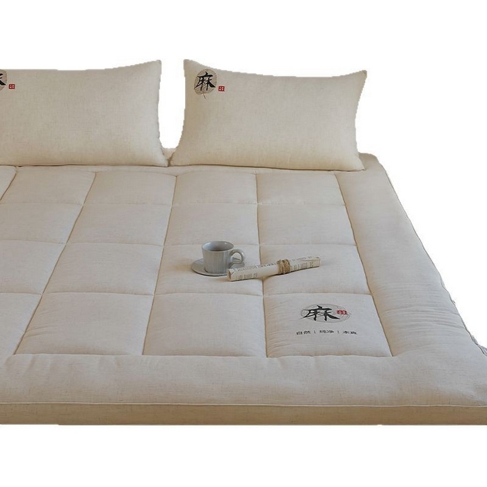 91家纺网 家纺一手货源 找家纺 （总）良品汇馆 日式无印亚麻床垫良品A类5公分保暖垫子大豆纤维床垫床褥加厚立体