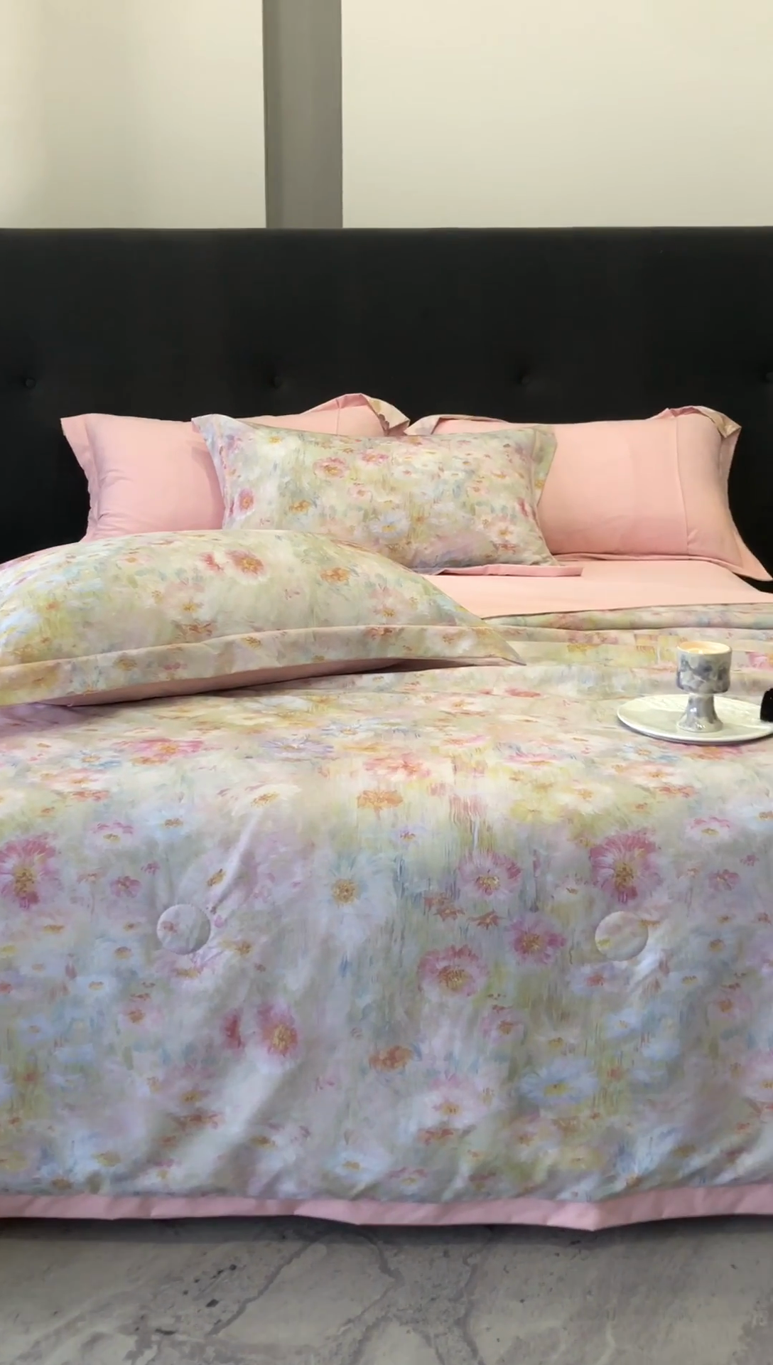 91家纺网 家纺一手货源 找家纺 立奥被业 2025新款雪纺纱夏被超柔数码印花夏被雪纺夏凉被 安娜-水粉