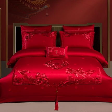 91家纺网 家纺一手货源 找家纺 （总）美娘阁 2025新款A版长绒棉提花B版长绒棉刺绣婚庆多件套