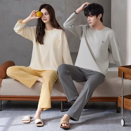 91家纺网 家纺一手货源 找家纺 （总）洛兰沙家居馆【只代发】【只代发】 纯棉情侣翻领睡袍