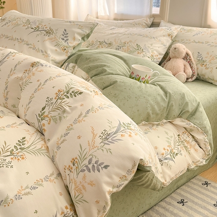 91家纺网 家纺一手货源 找家纺 （总）瑞莱  2025春季新款13372全棉印花四件套-小清新系列