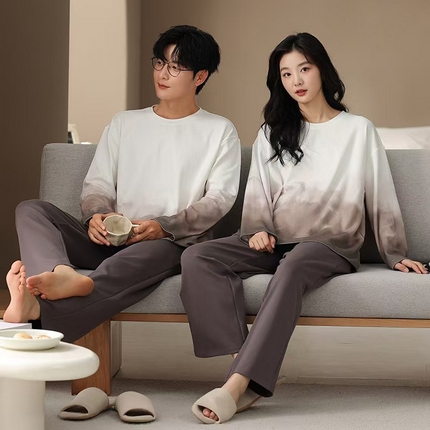 91家纺网 家纺一手货源 找家纺 （总）洛兰沙家居馆【只代发】【只代发】 纯棉情侣翻领睡袍