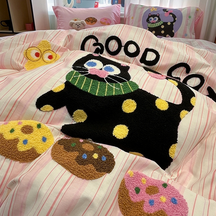 91家纺网 家纺一手货源 找家纺 蓝邻2025年新款全棉纯棉40s毛巾绣四件套 黛序甜章