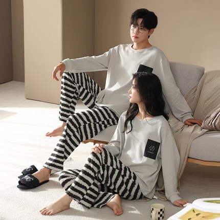 91家纺网 家纺一手货源 找家纺 （总）洛兰沙家居馆【只代发】【只代发】 纯棉情侣翻领睡袍