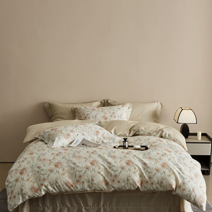 顾家家居 2026新款莱塞尔兰精天丝印花四件套 米丽