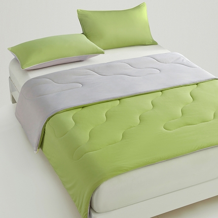 米米儿家纺 2025新款跨境电商凉感丝夏被西瓜空调被 蜜瓜绿灰