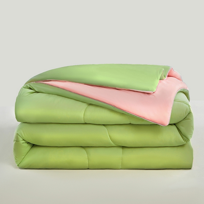 91家纺网 家纺一手货源 找家纺 米米儿家纺 2025新款跨境电商凉感丝夏被西瓜空调被 冰川蓝粉