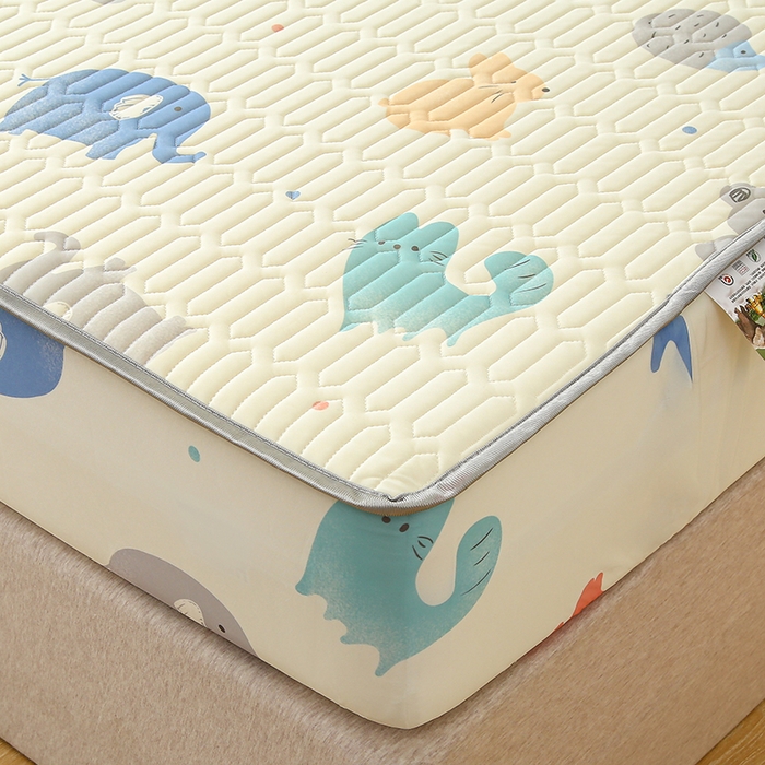 91家纺网 家纺一手货源 找家纺 伊人坊 2025新款A类凉感丝乳胶床笠凉席三件套 动物园