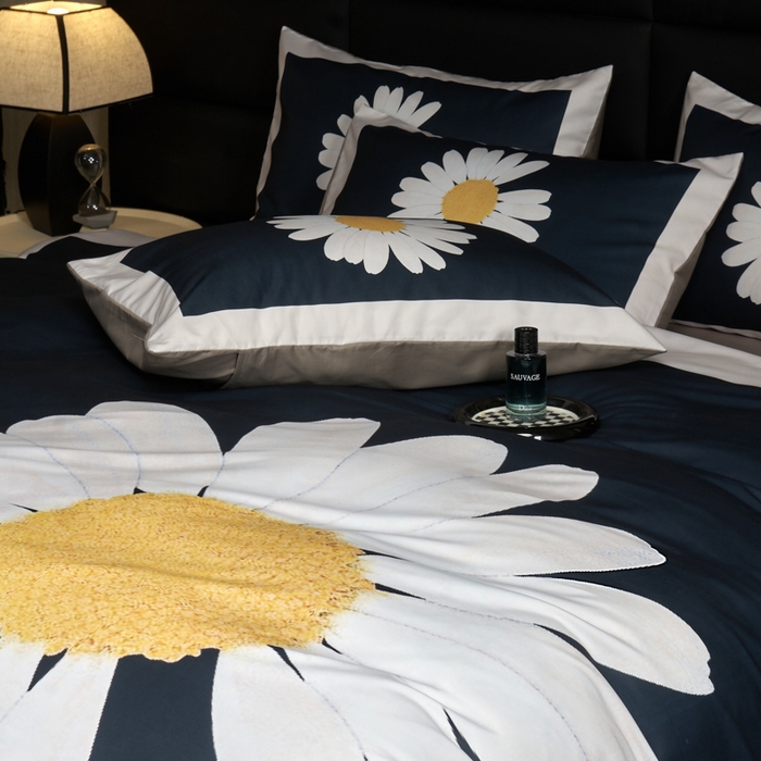 91家纺网 家纺一手货源 找家纺 花沐 2025新款轻奢潮牌亲肤棉纯棉四件套 帕酪