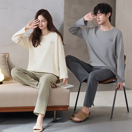 91家纺网 家纺一手货源 找家纺 （总）洛兰沙家居馆【只代发】【只代发】 纯棉情侣翻领睡袍