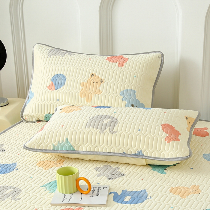 91家纺网 家纺一手货源 找家纺 伊人坊 2025新款A类凉感丝乳胶床笠凉席三件套 动物园