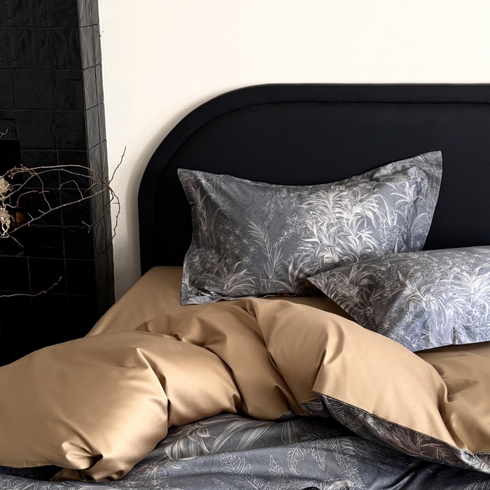 91家纺网 家纺一手货源 找家纺 （总）鹿班家居 2025年春夏款100S长绒棉数码印花系列四件套—挪威森林