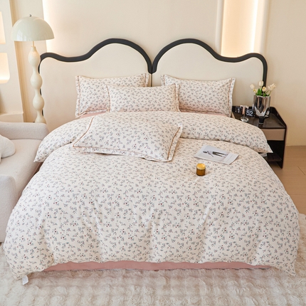 91家纺网 家纺一手货源 找家纺 （总）金泰莱 2025新款全棉小清新人字纹四件套