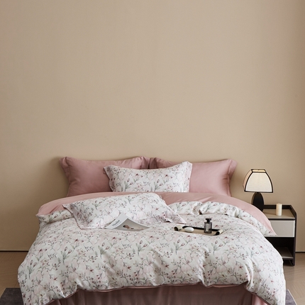 顾家家居 2025新款莱塞尔兰精天丝印花四件套 云若依