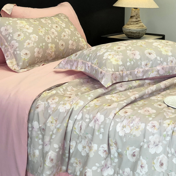 91家纺网 家纺一手货源 找家纺 立奥被业 2025新款雪纺纱夏被超柔数码印花夏被雪纺夏凉被 杏芙里-水粉