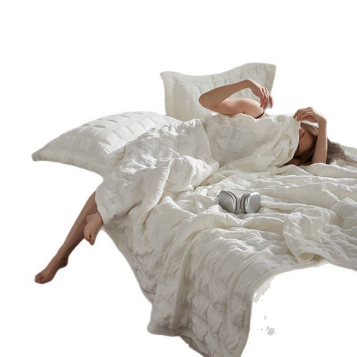 91家纺网 家纺一手货源 找家纺 （总）良品汇馆 日式无印全棉贴身亲肤吸汗透气泡芙夏被提花泡芙夏凉被空调被A类