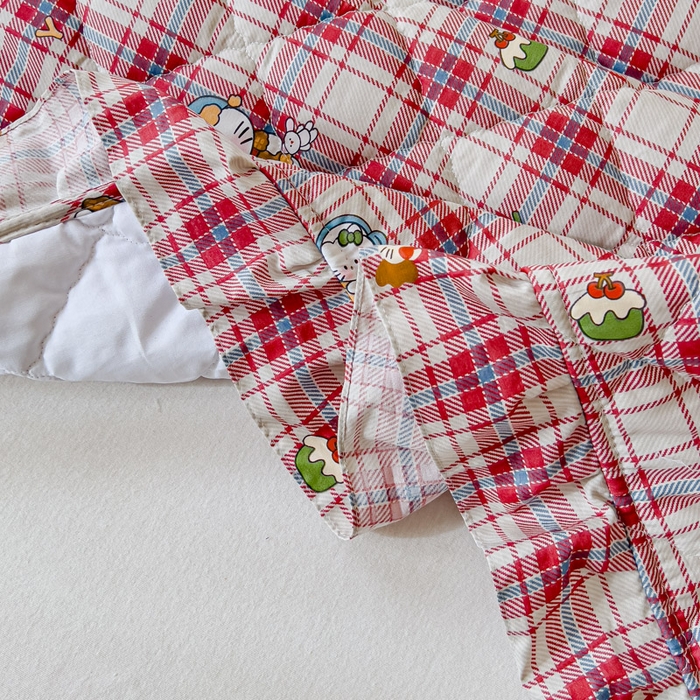 91家纺网 家纺一手货源 找家纺 U品汇 2025新品A类全棉夹棉床盖纯棉100%棉绗缝三件套炕垫褥子13372 G猫咪酱-红